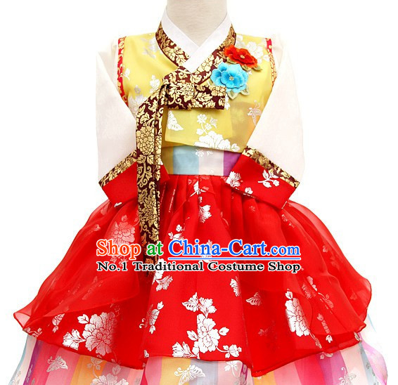 Korean Princess Traditional Birthday Hanbok Clothing Kids Clothes Designer Clothes Complete Set