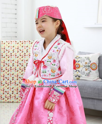 Top Korean Traditional Custom Made Birthday Princess Hanbok Complete Set for Girls