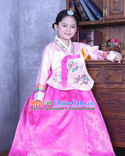 Top Korean Traditional Custom Made Birthday Princess Hanbok Complete Set for Girls