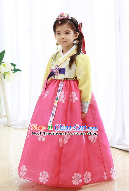 Top Korean Traditional Custom Made Birthday Hanbok Complete Set for Girls