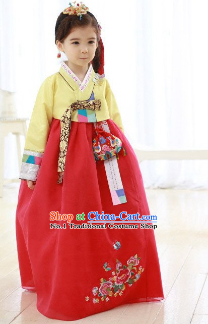 Top Korean Traditional Custom Made Birthday Hanbok Complete Set for Girls