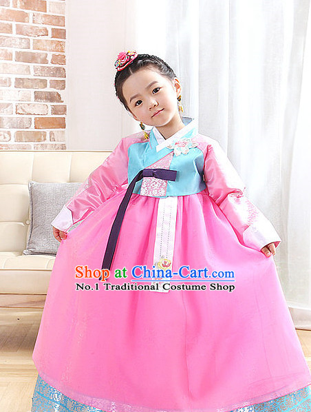 Top Korean Traditional Custom Made Birthday Hanbok Complete Set for Girls