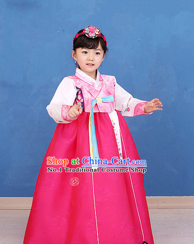 Top Korean Traditional Custom Made Birthday Hanbok Complete Set for Girls