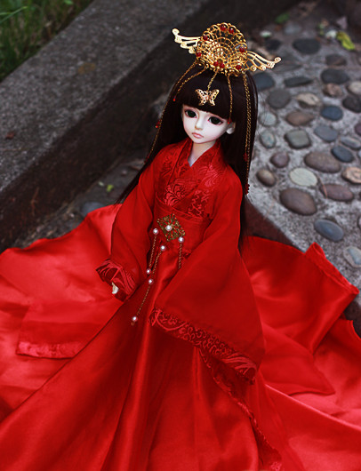 Asian Fashion Chinese Custom Made Red Wedding Dress for Adults