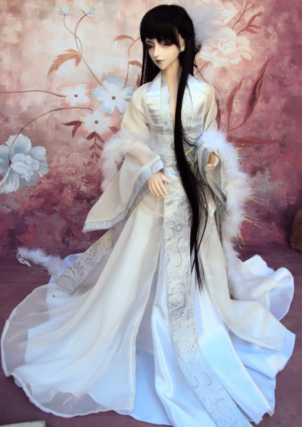 Asian Fashion Chinese Traditional White Hanfu for Adults