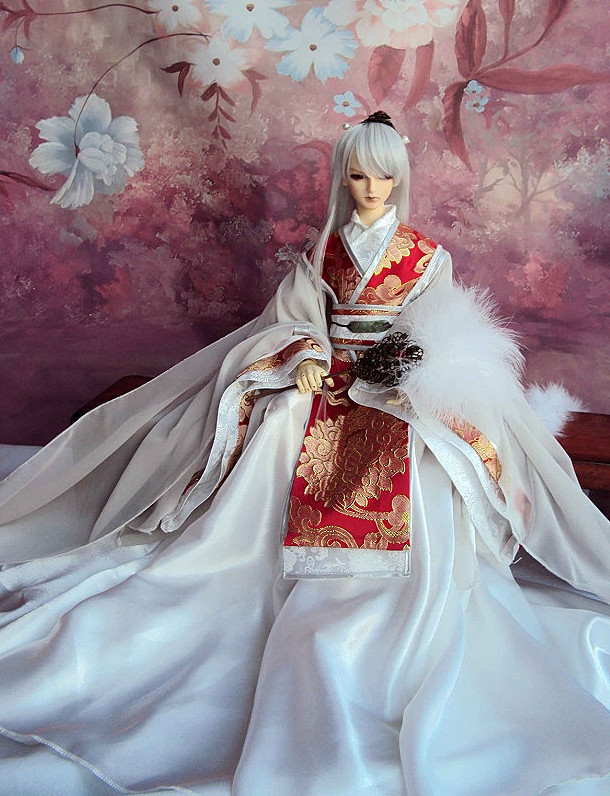 Asian Fashion Chinese Wide Sleeves Traditional White Hanfu Clothing for Adults
