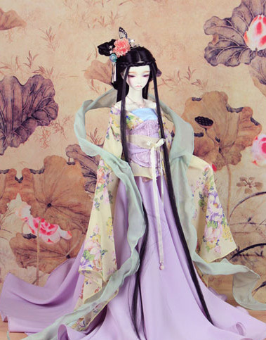 Asian Princess Halloween Costumes and Hair Ornaments Complete Set