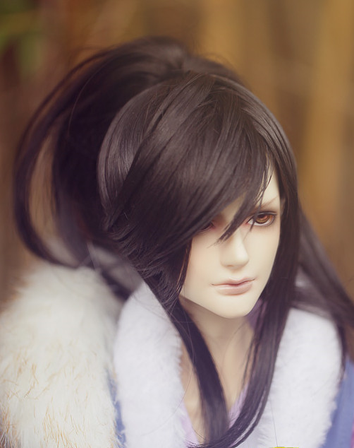 Chinese Traditional White Long Wig for Men