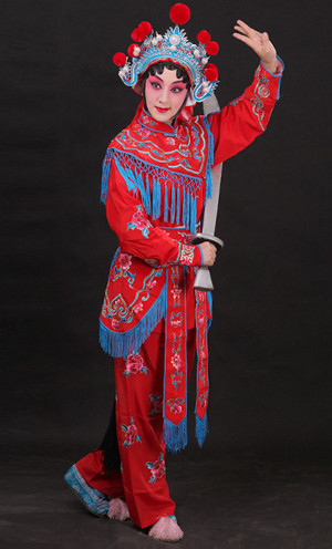 Classical China Peking Opera Hua Dan Costumes and Hat Complete Set