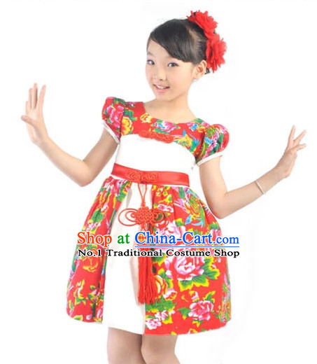 Custom Made Chinese Kid Dance Costumes Ballerina Costume Burlesque Costumes Salsa Costumes