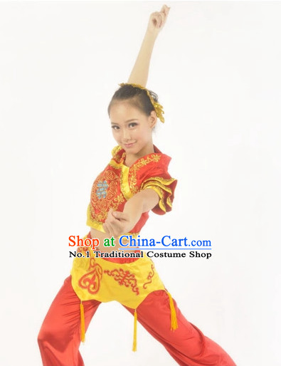 Custom Made Asian Kids Fan Dance Costume Complete Set
