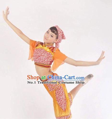 Custom Made Asian Folk Dance Costume Complete Set