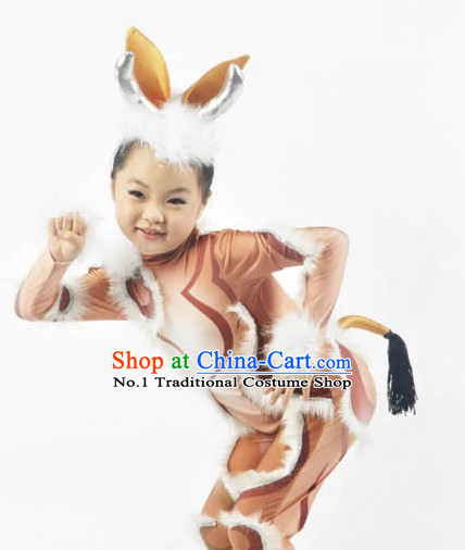 Custom Made Chinese Modern Animal Deer Dance Costumes for Kids
