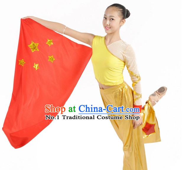 Custom Made Chinese Flag Dance Costumes for Teenagers