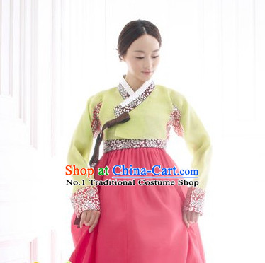 Korean Women Fashion Traditional Hanbok Wedding Dress Complete Set