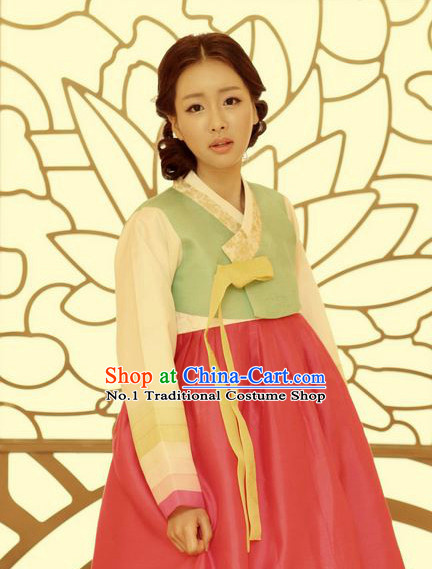 Korean Women Fashion Traditional Hanbok Wedding Dress Complete Set