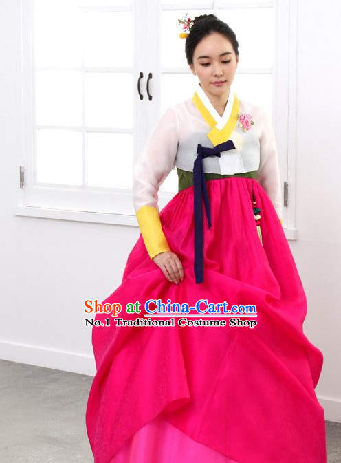 Top Korean Traditional Hanbok Birthday Ceremonial Clothes Complete Set for Women