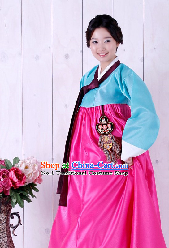 Top Korean Traditional Hanbok Birthday Ceremonial Clothing Complete Set for Women