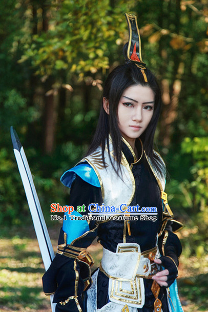 Chinese Cosplay General Warrior Costumes and Hat Complete Set