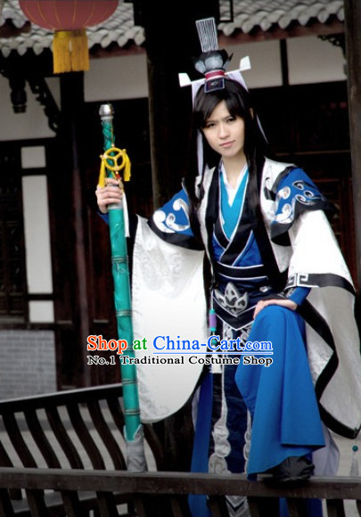 Chinese Costumes Traditional Clothing China Shop Asian Warrior Black Cosplay Costumes for Men