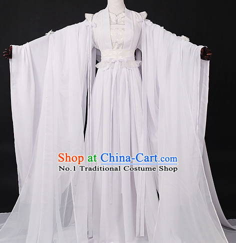 Chinese Pure White Prince Hanfu Cosplay Halloween Costumes Carnival Costumes for Men