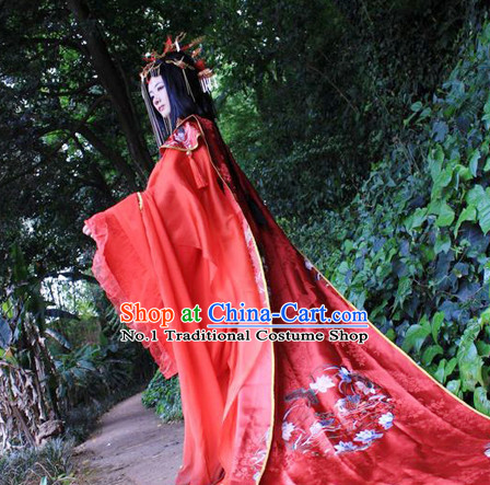 Chinese Red Wedding Hanfu Dresses for Brides