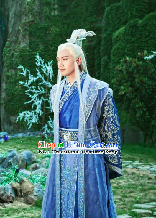 Chinese Kung Fu Master Costumes China Civilization and Hair Jewelry Complete Set for Men