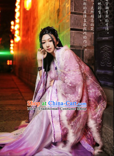 Asian Fashion Chinese Female Hanfu Clothing and Hair Jewelry Complete Set for Women