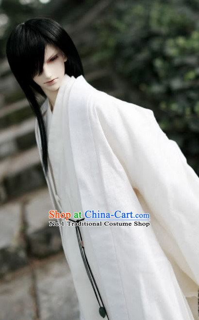 Asian Fashion Chinese White Kimono Costumes Hanfu for Men