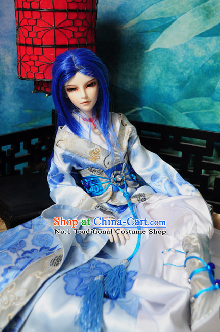 Asian Fashion Chinese Imperial Prince Costumes Hanfu Dresses Complete Set for Men