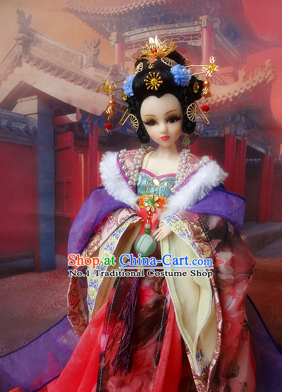 Asia Fashion China Civilization Chinese Empress Costume and Hair Jewelry Complete Set