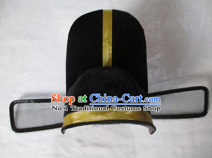 Black Chinese Government Official Hat for Men