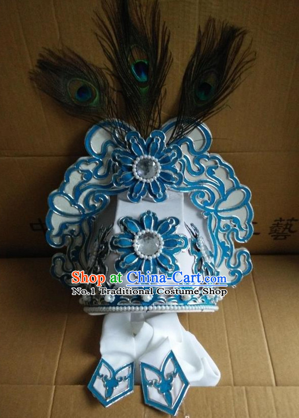Chinese Traditional Opera Young Men Peacock Hat