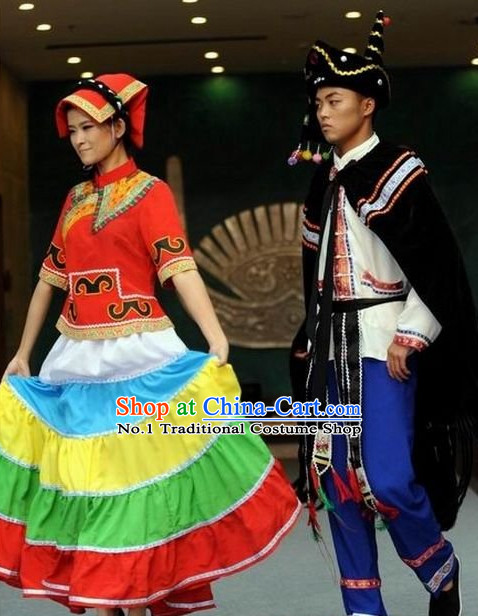 Oriental Clothing Chinese Yi Minority Traditional Ethnic Costumes of China