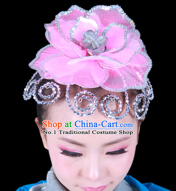 Chinese Classical Group Dance Dance Big Flower Headwear