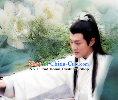 Chinese Ancient Style Male Black Long Wig