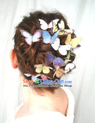 Custom Made Designer Handmade Butterfly Hair Fascinators Hair Slides Headpieces Hair Ornaments Set