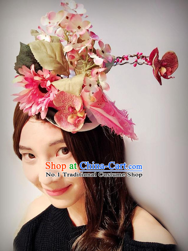 Custom Made Designer Handmade Flower Hair Fascinators Hair Slides Headpieces Hair Ornaments Set