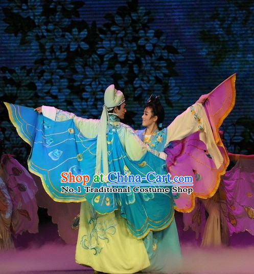 Chinese Butterfly Love Costumes and Hat Complete Set