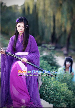 Asia Fashion Ancient China Culture Chinese Purple Kimono Dress