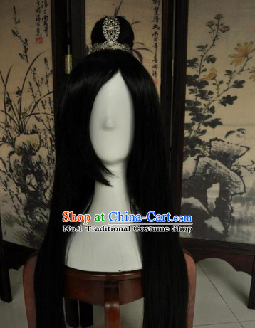 Asian Traditional Chinese Long Wig Cosplay Wigs Ancient Costume Wigs for Men
