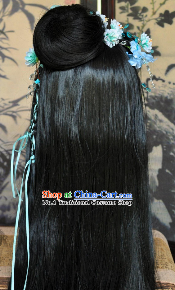 Chinese wigs cosplay wigs long black wigs ancient costumes hanfu