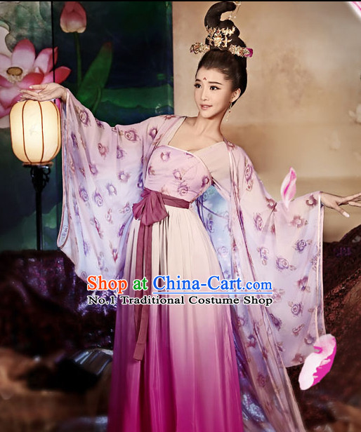 Asian Fashion Chinese Palace Lady Costumes and Hair Accessories Complete Set