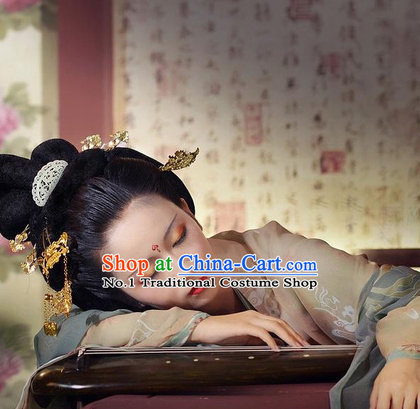 Chinese costumes wigs hair accessories hanfu traditional dress ancient costume