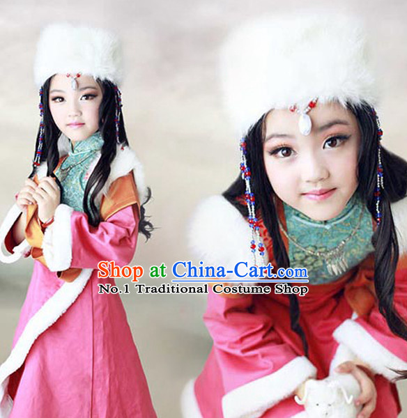 Chinese Tibetan Clothing and Hat for Women