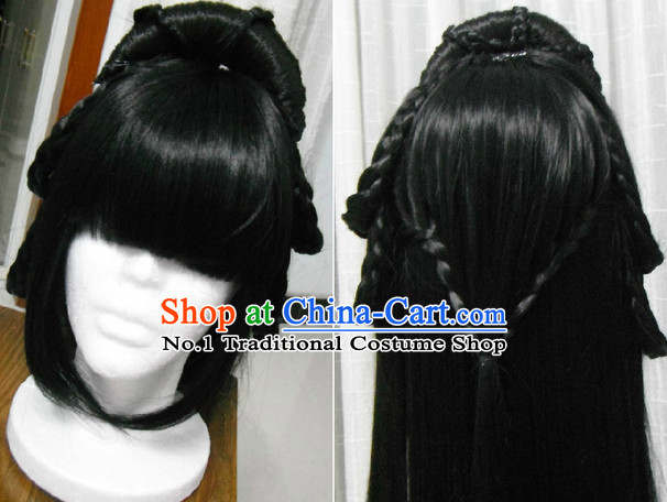 Chinese Ancient Costume Long Black Wig