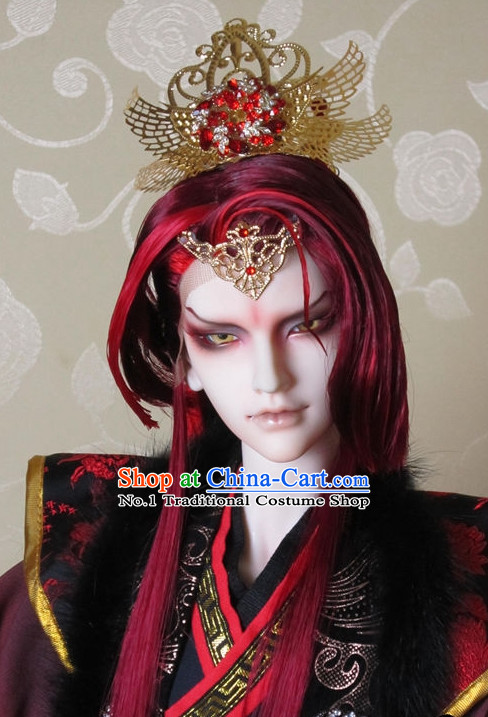 Chinese Traditional Emperor Costumes and Crown Complete Set for Men
