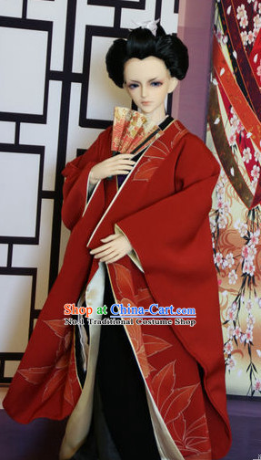 Chinese Traditional Long Gown Kimono Dress Complete Set