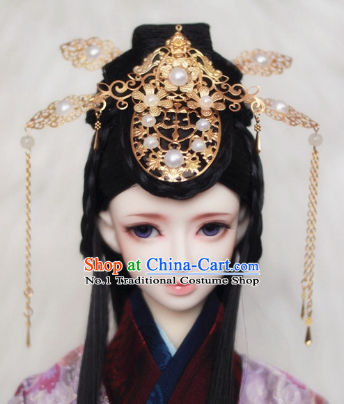 Traditional Chinese Empress Wigs and Hair Clips Accessories