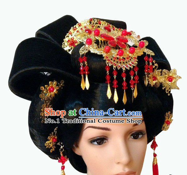 Handmade Chinese Empress Wig and Hair Accessories